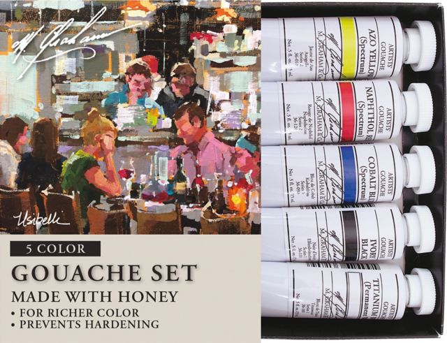 M. Graham Basic 0.5 oz (15 ml) Artists Gouache 5 Color Set